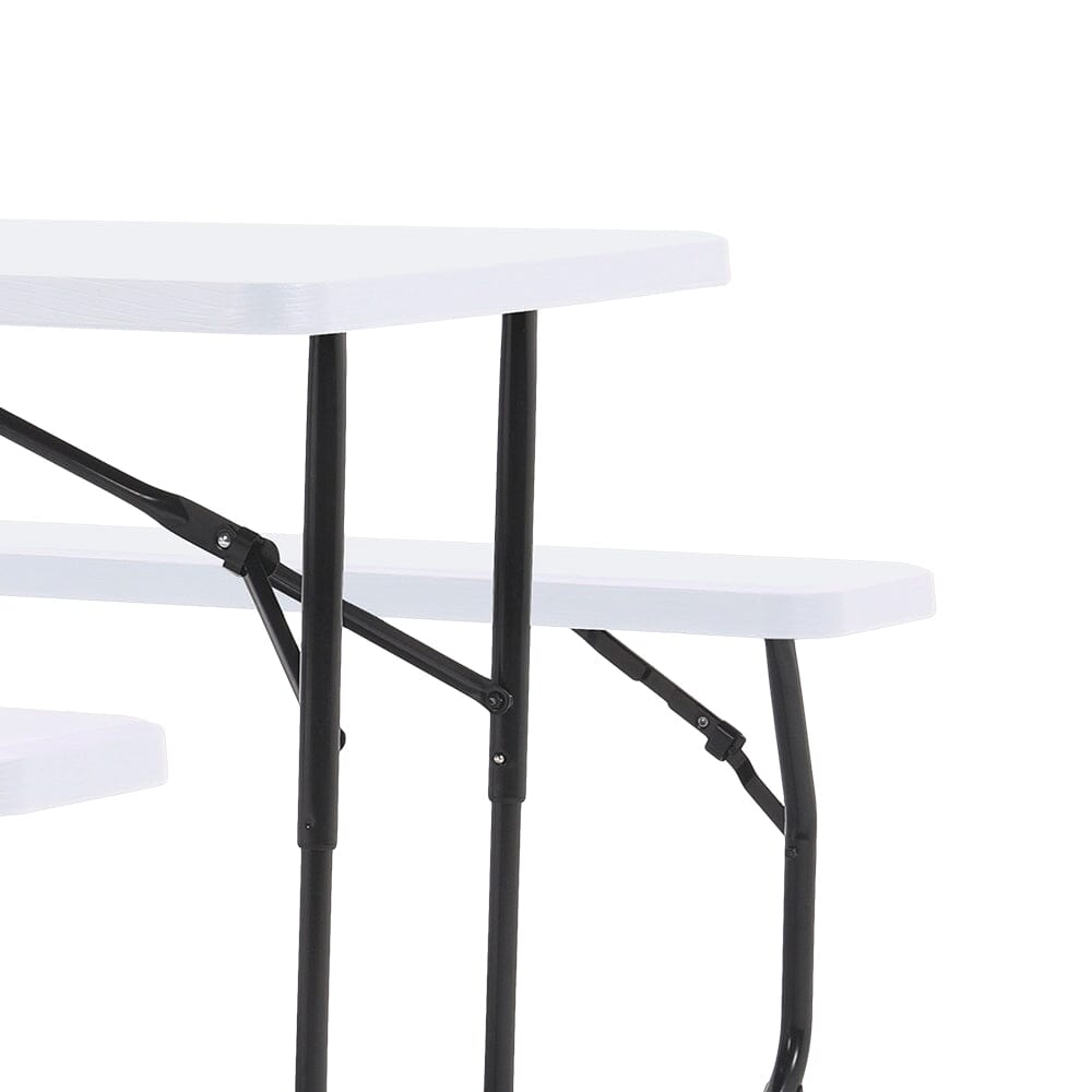 151cm W Foldable Picnic Table and Bench Set Black/White - House Comfort