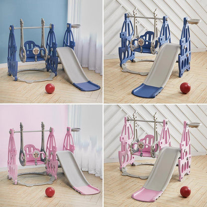 153cm W 3 in 1 Kids Swing and Slide Set Toddler Climber Playset - House Comfort