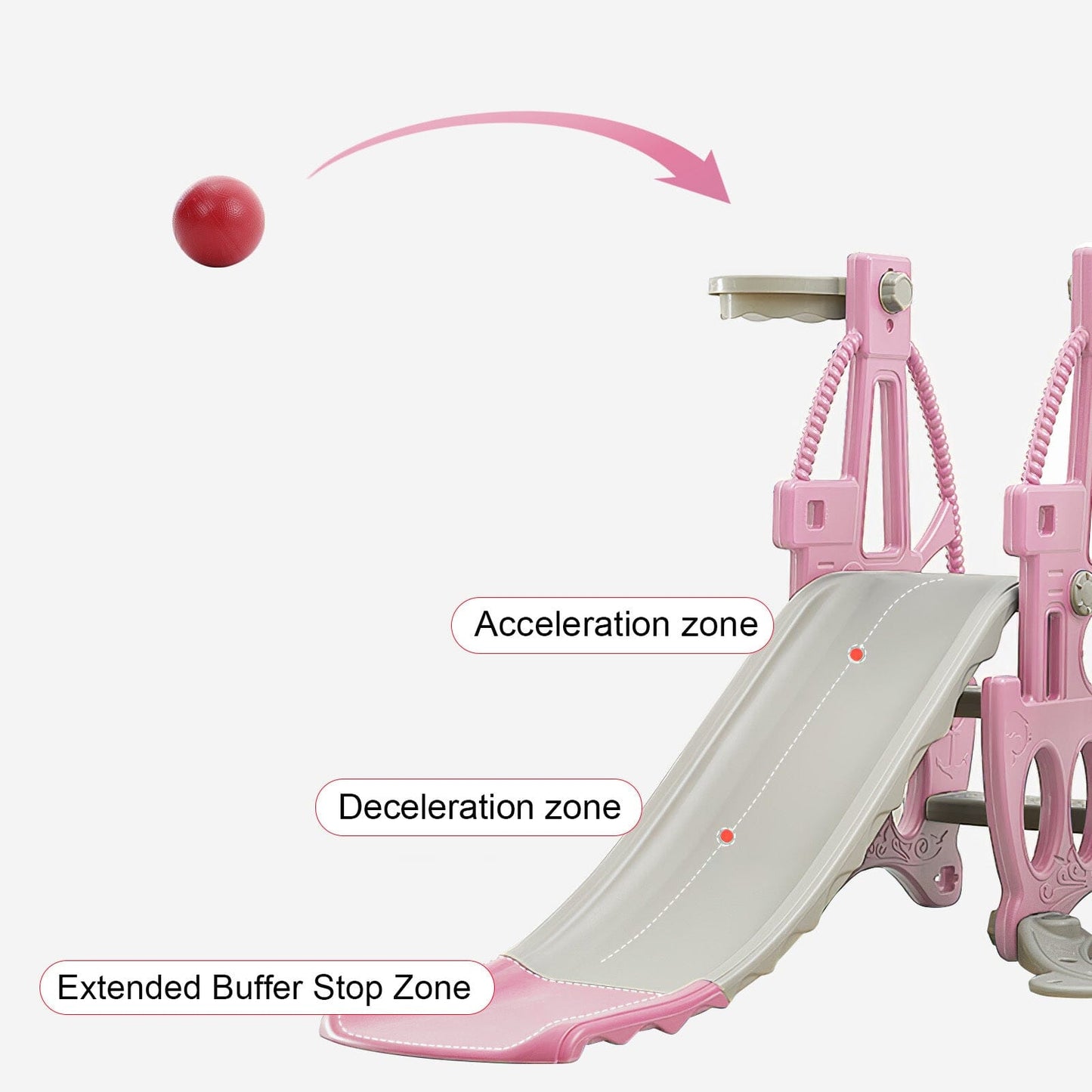 153cm W 3 in 1 Kids Swing and Slide Set Toddler Climber Playset - House Comfort