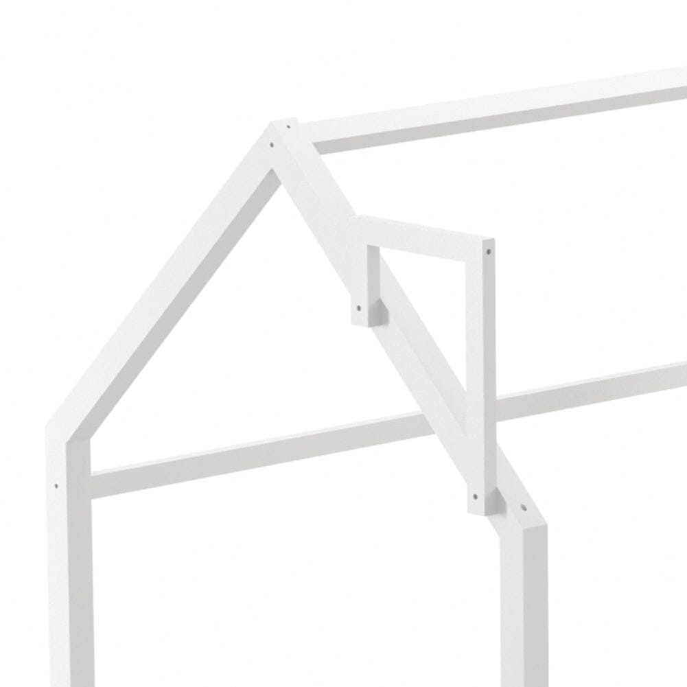 167cm W House Bed Frame Wood Toddler Bed with Safety Guard Fence - House Comfort