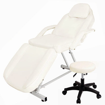 178cm L Adjustable Beauty Bed Salon Chair Set with Stool - House Comfort