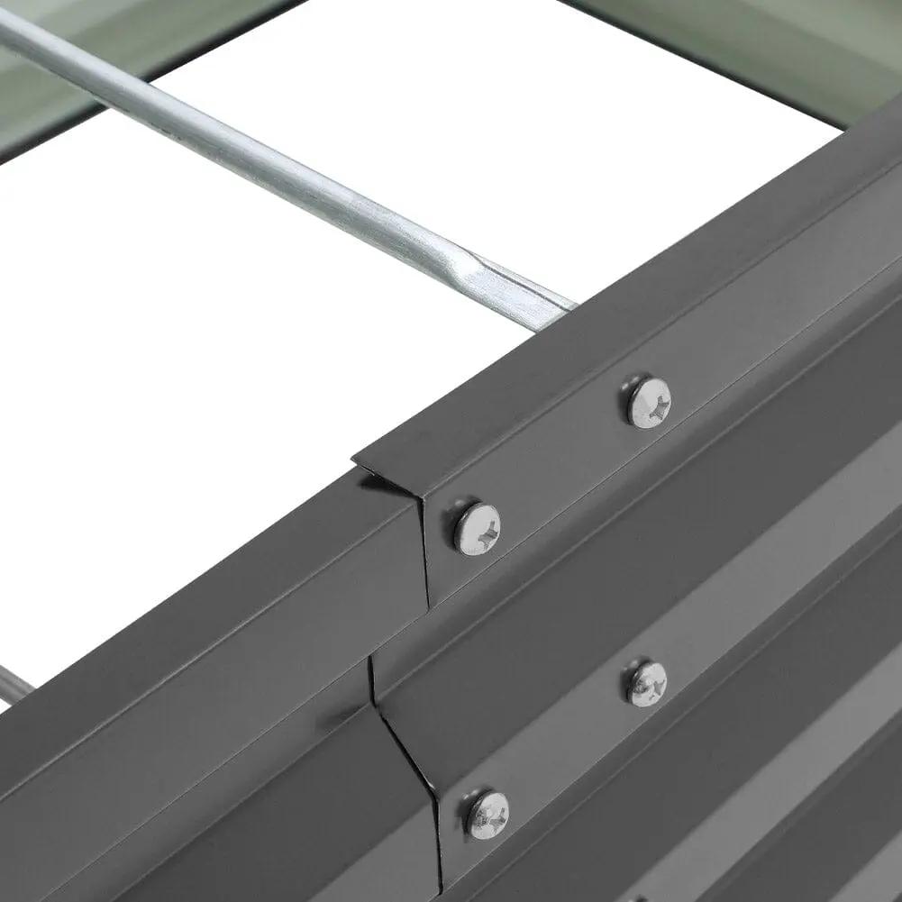 180×90×57cm Charcoal Black Rectangular Raised Garden Bed in Galvanized Steel - House Comfort