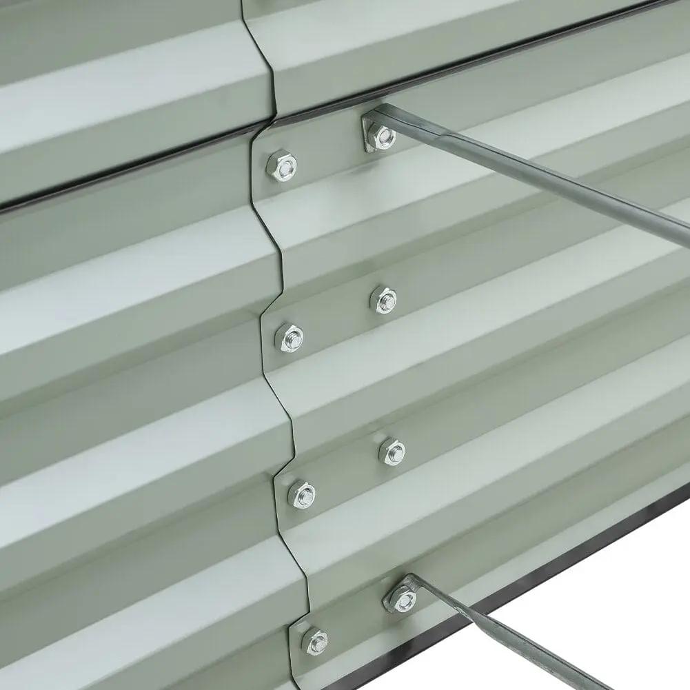 180×90×57cm Charcoal Black Rectangular Raised Garden Bed in Galvanized Steel - House Comfort