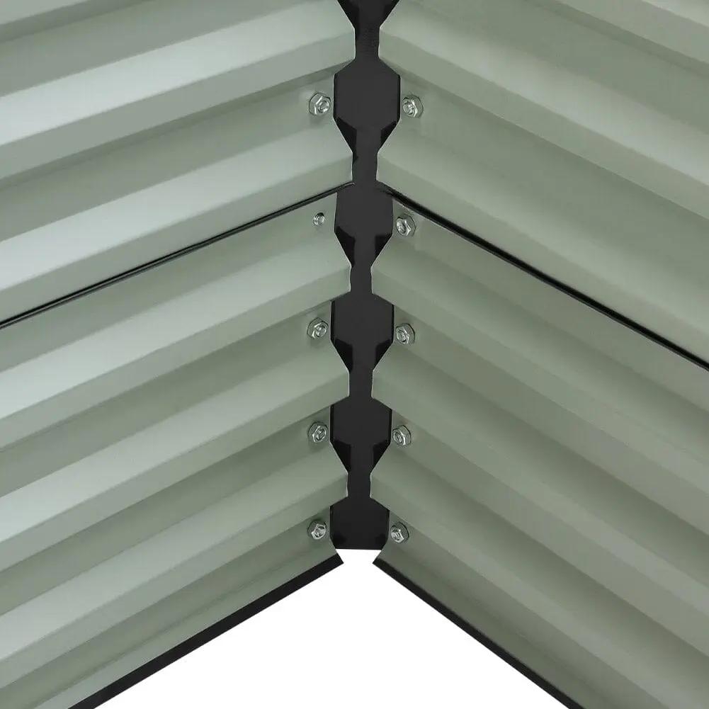 180×90×57cm Charcoal Black Rectangular Raised Garden Bed in Galvanized Steel - House Comfort