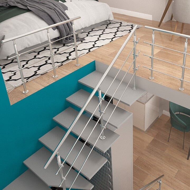 180cm Floor Mount Stainless Steel Handrail for Slopes and Stairs - House Comfort