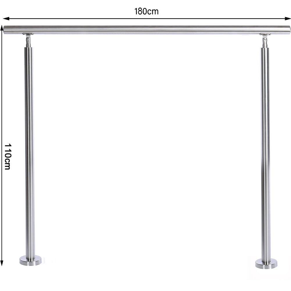 180cm Floor Mount Stainless Steel Handrail for Slopes and Stairs - House Comfort
