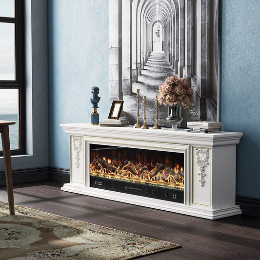 180cm W Remote Freestanding Fireplaces Bluetooth Player TV Stand Electric Fireplace - House Comfort