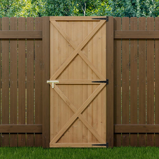 183cm H Garden Flat Top Pine Wood Gate Kit With Screw Kit - House Comfort