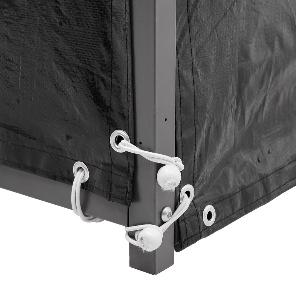 185cm W Garden Metal Tube Firewood Rack with Roof - House Comfort