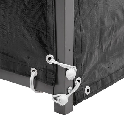 185cm W Garden Metal Tube Firewood Rack with Roof - House Comfort