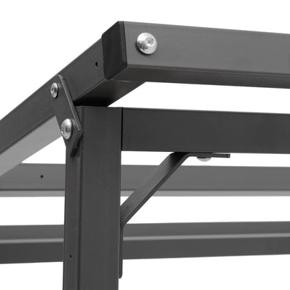 185cm W Garden Metal Tube Firewood Rack with Roof - House Comfort