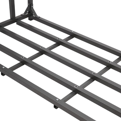185cm W Garden Metal Tube Firewood Rack with Roof - House Comfort