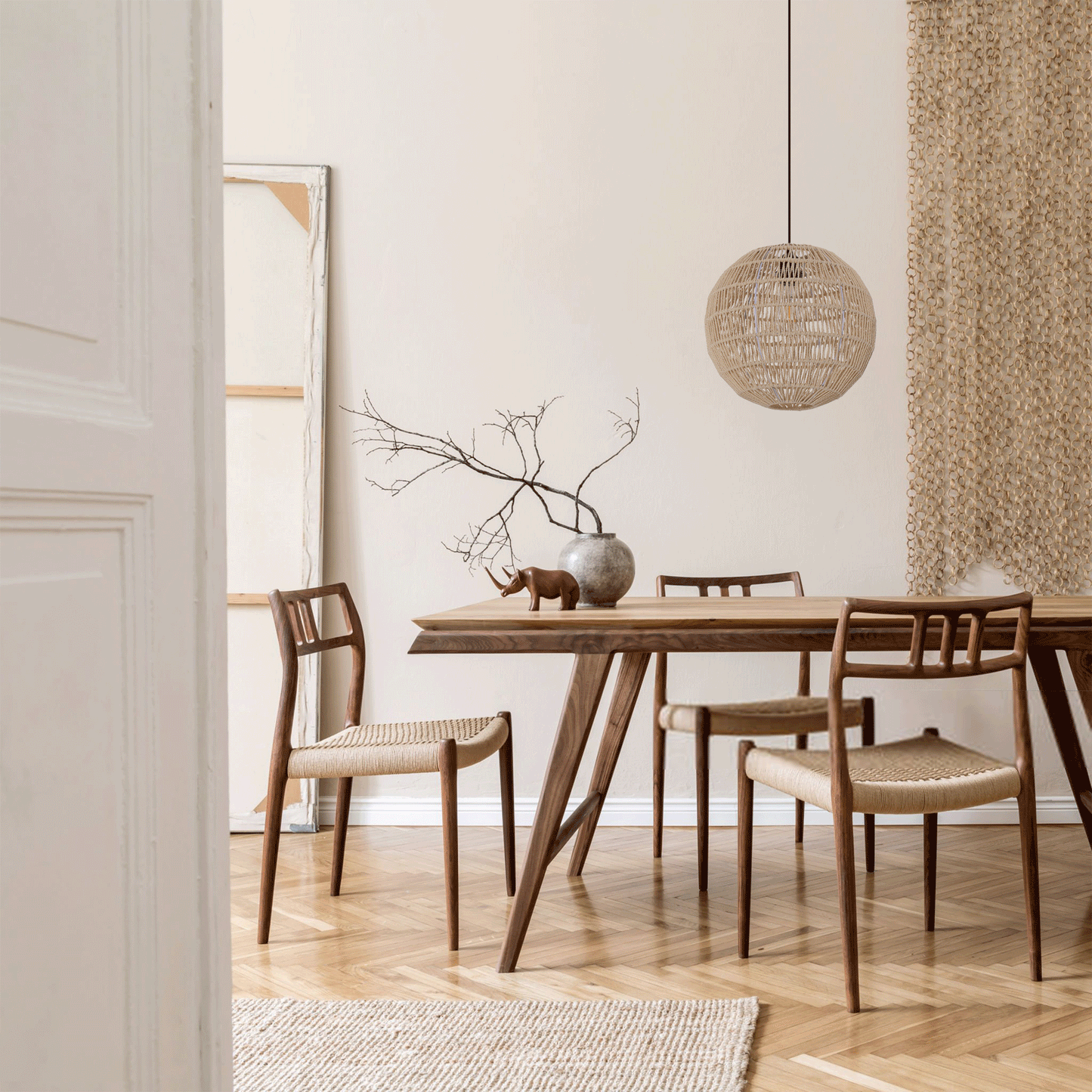 Lightsin Round Cotton Rope Pendant Light – Handwoven Ceiling Pendant for Living Room, Dining Room & Kitchen Velora Boutique