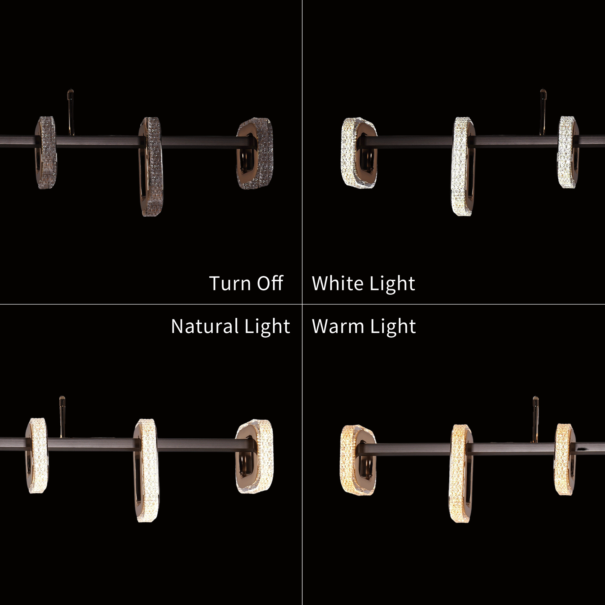 Lightsin Gold Linear LED Pendant Light with Acrylic Shades Metal Ceiling Lighting Velora Boutique