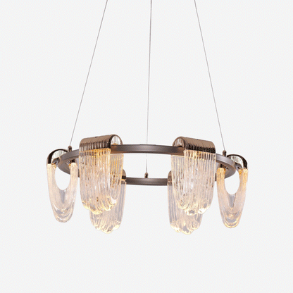 Lightsin Modern LED Pendant Ceiling Light with Cascading Gold Acrylic Curves Velora Boutique