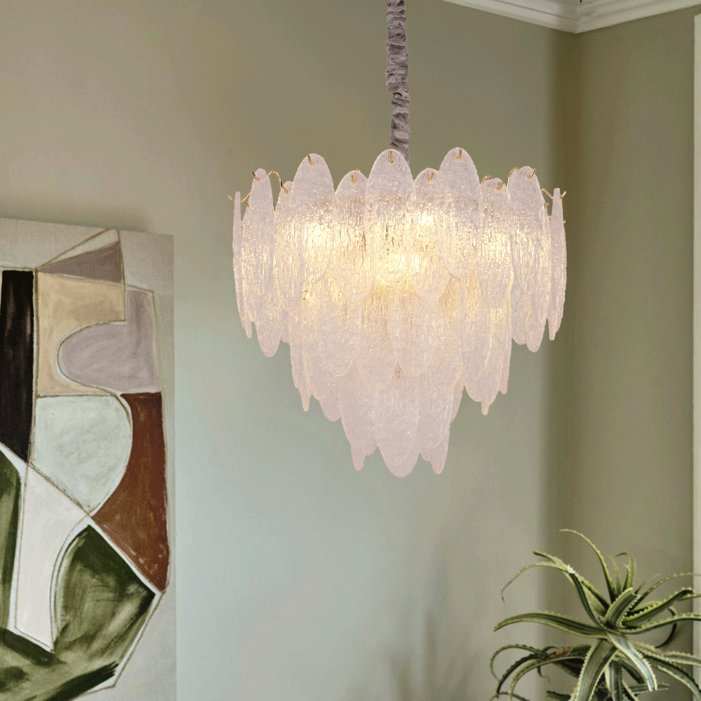 Lightsin Luxury Crystal Ceiling Light Champagne Gold Chandelier Velora Boutique