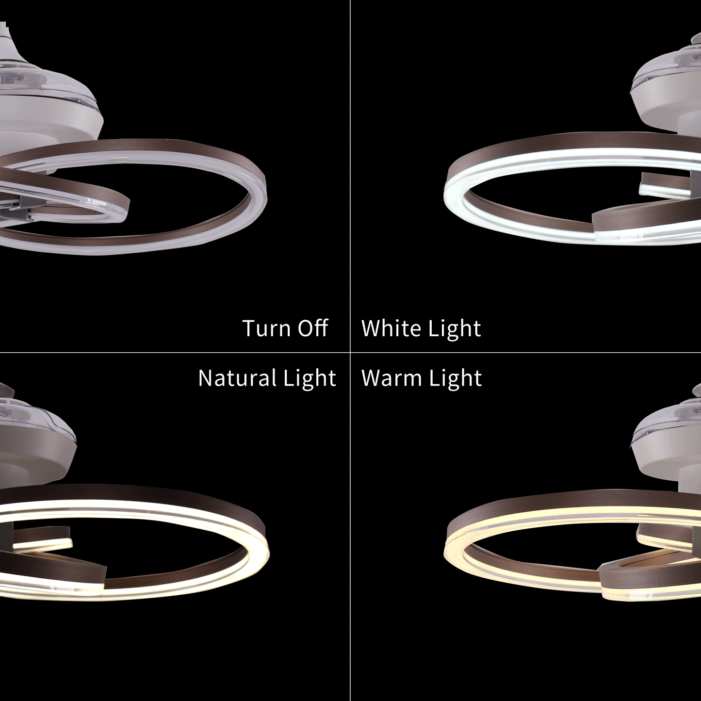 Lightsin Ceiling Fan with Light Quiet Copper Aluminum Fan Light with Remote Timer Control Velora Boutique