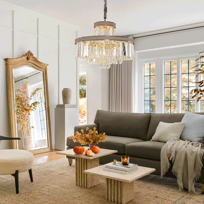 Lightsin Luxury Hanging Lights for Living Room with Golden Crystal Radiance Velora Boutique