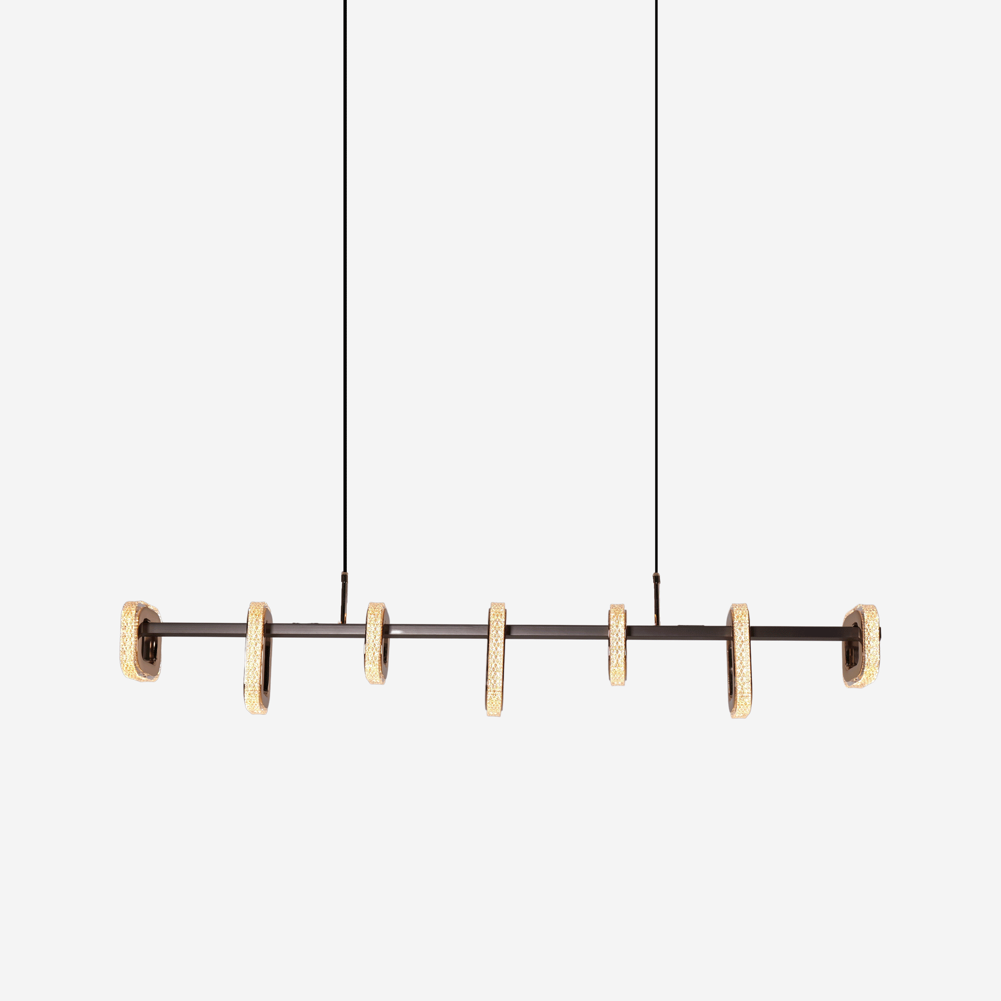 Lightsin Gold Linear LED Pendant Light with Acrylic Shades Metal Ceiling Lighting Velora Boutique