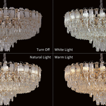 Lightsin Elegant Crystal-Accented Champagne Gold Crystal Chandelier Pendant Light Velora Boutique