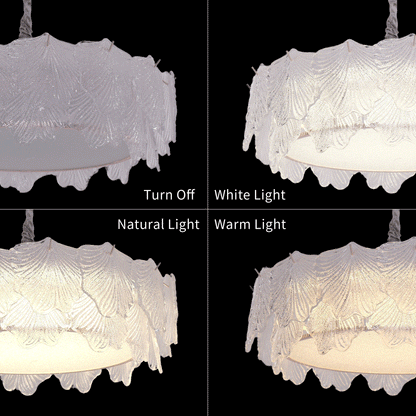 Lightsin Modern Vintage Leaf Glass Pendant Light with Metal Frame for Living Room Velora Boutique