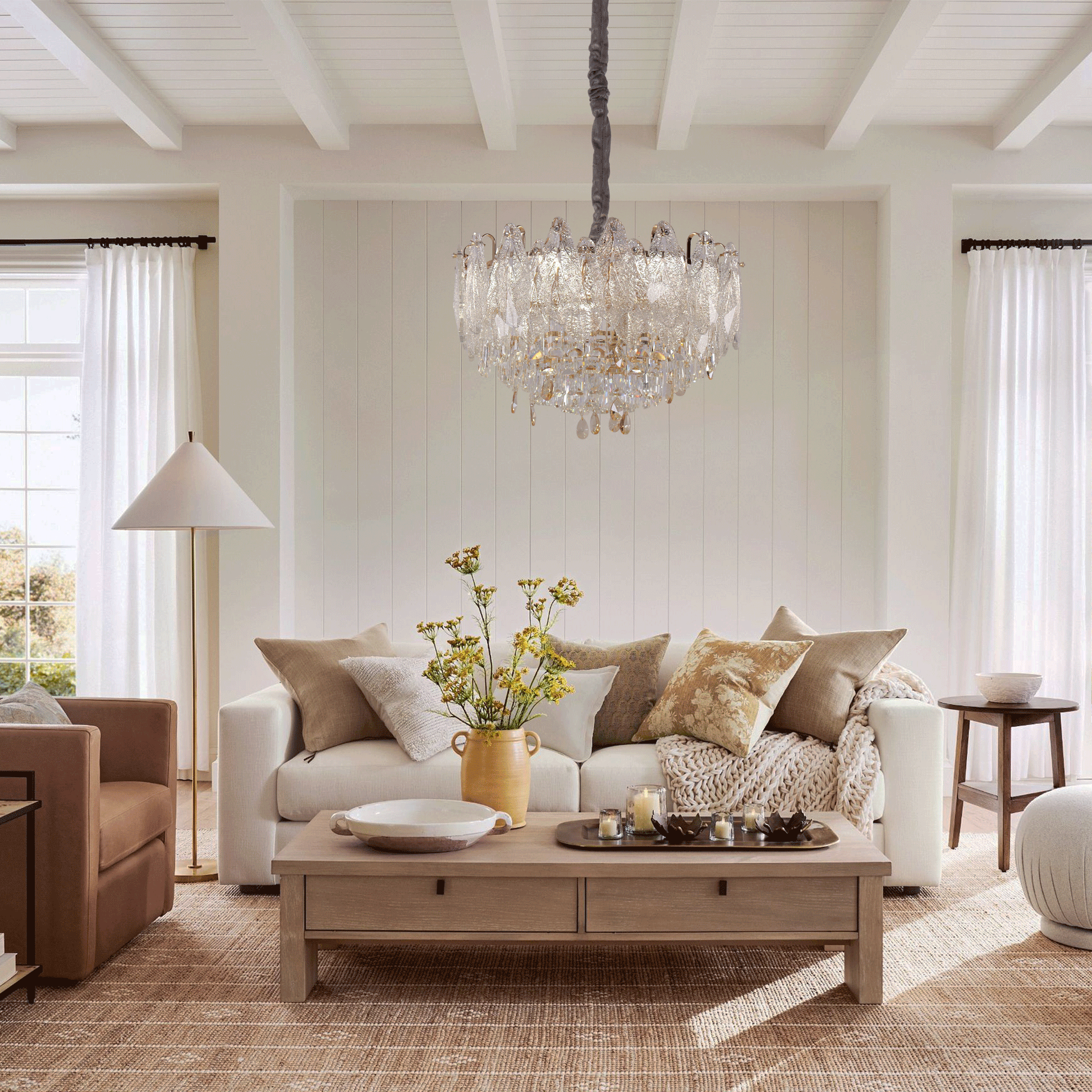 Lightsin Large Pendant Lighting Art Deco Chandelier for Living Room Velora Boutique