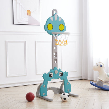 2 - in - 1 Adjustable Kids Basketball Hoop with Football Goal - House Comfort