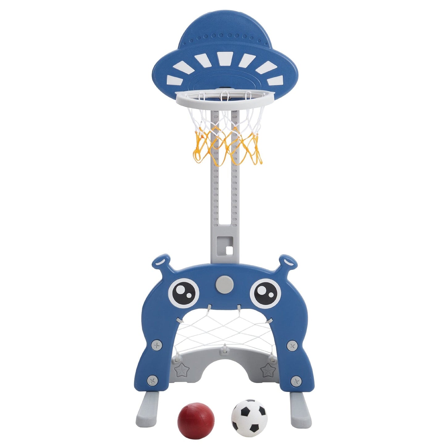 2 - in - 1 Adjustable Kids Basketball Hoop with Football Goal - House Comfort