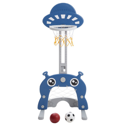 2 - in - 1 Adjustable Kids Basketball Hoop with Football Goal - House Comfort