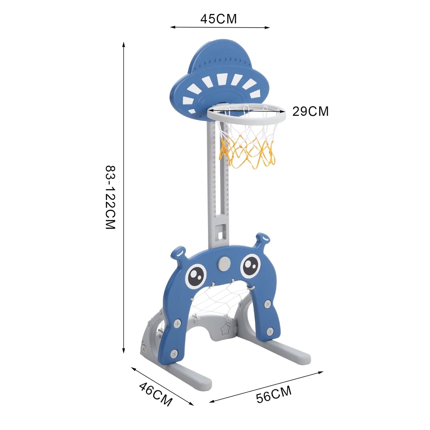 2 - in - 1 Adjustable Kids Basketball Hoop with Football Goal - House Comfort