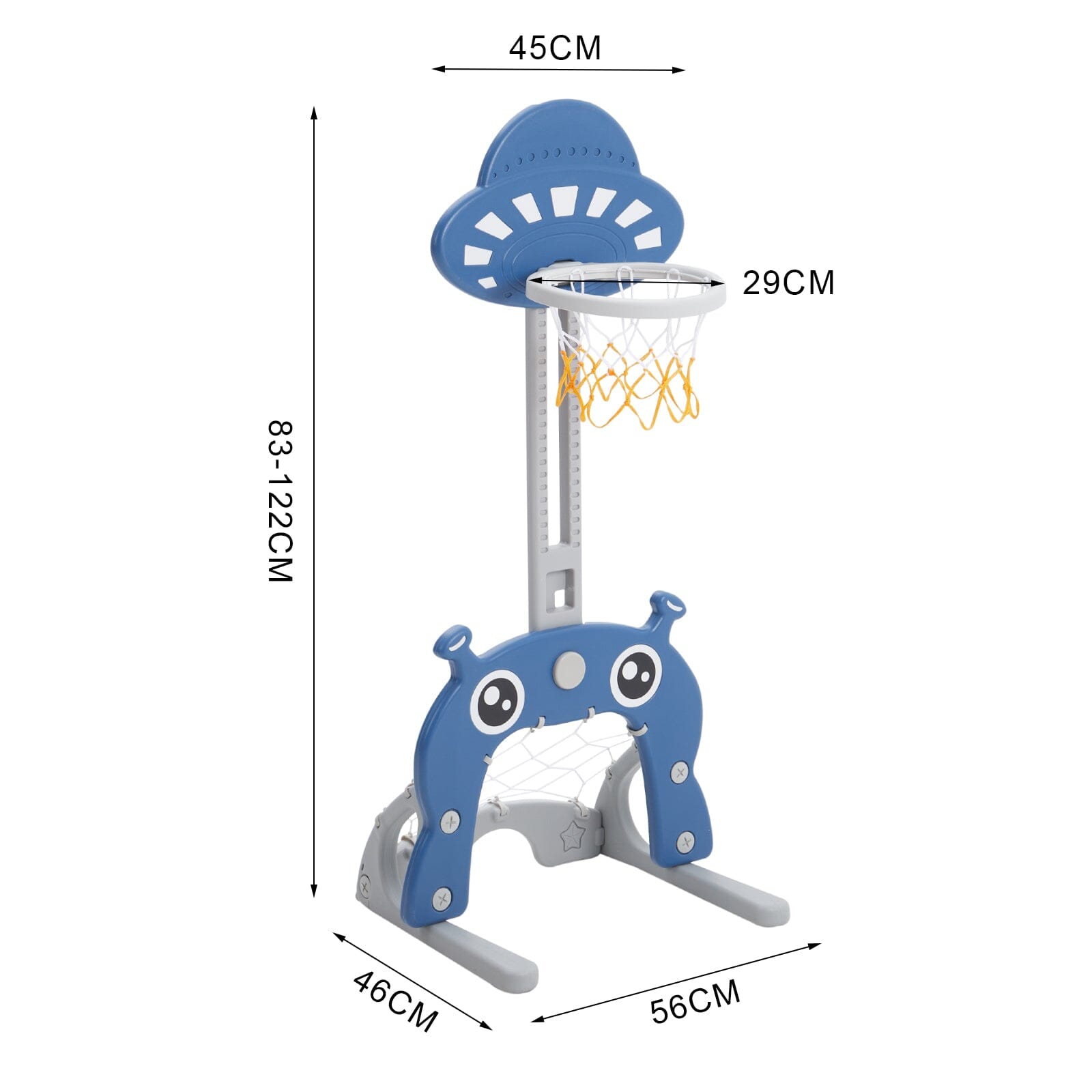 2 - in - 1 Adjustable Kids Basketball Hoop with Football Goal - House Comfort