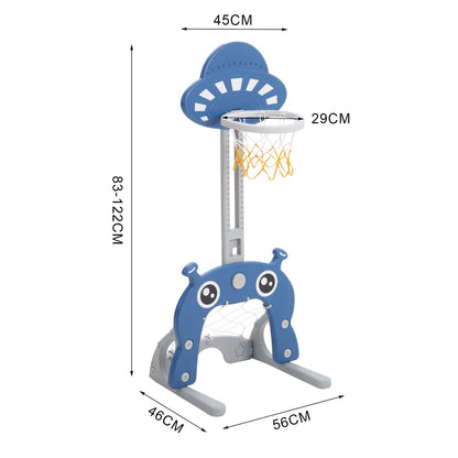 2 - in - 1 Adjustable Kids Basketball Hoop with Football Goal - House Comfort