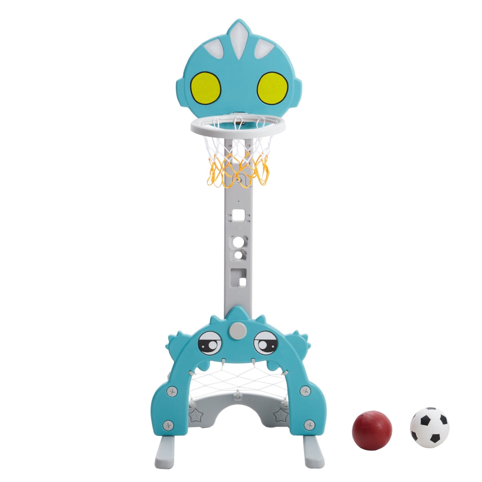 2 - in - 1 Adjustable Kids Basketball Hoop with Football Goal - House Comfort