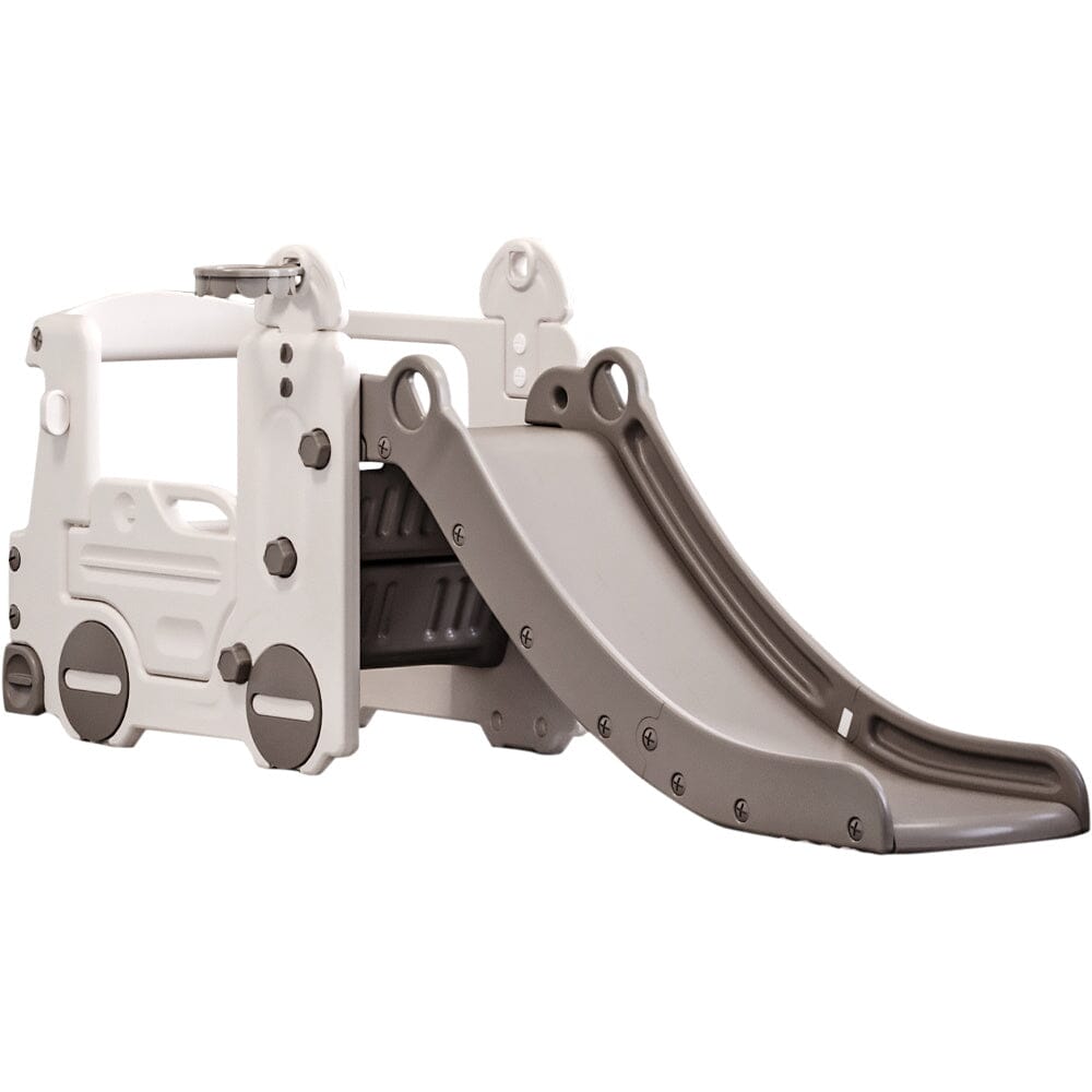 2 In 1 Indoor Kids Bus Toddlers Safety Climber Playset with Slide - House Comfort