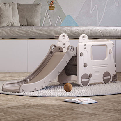 2 In 1 Indoor Kids Bus Toddlers Safety Climber Playset with Slide - House Comfort