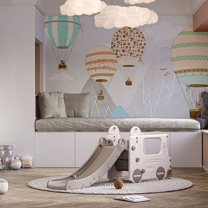 2 In 1 Indoor Kids Bus Toddlers Safety Climber Playset with Slide - House Comfort