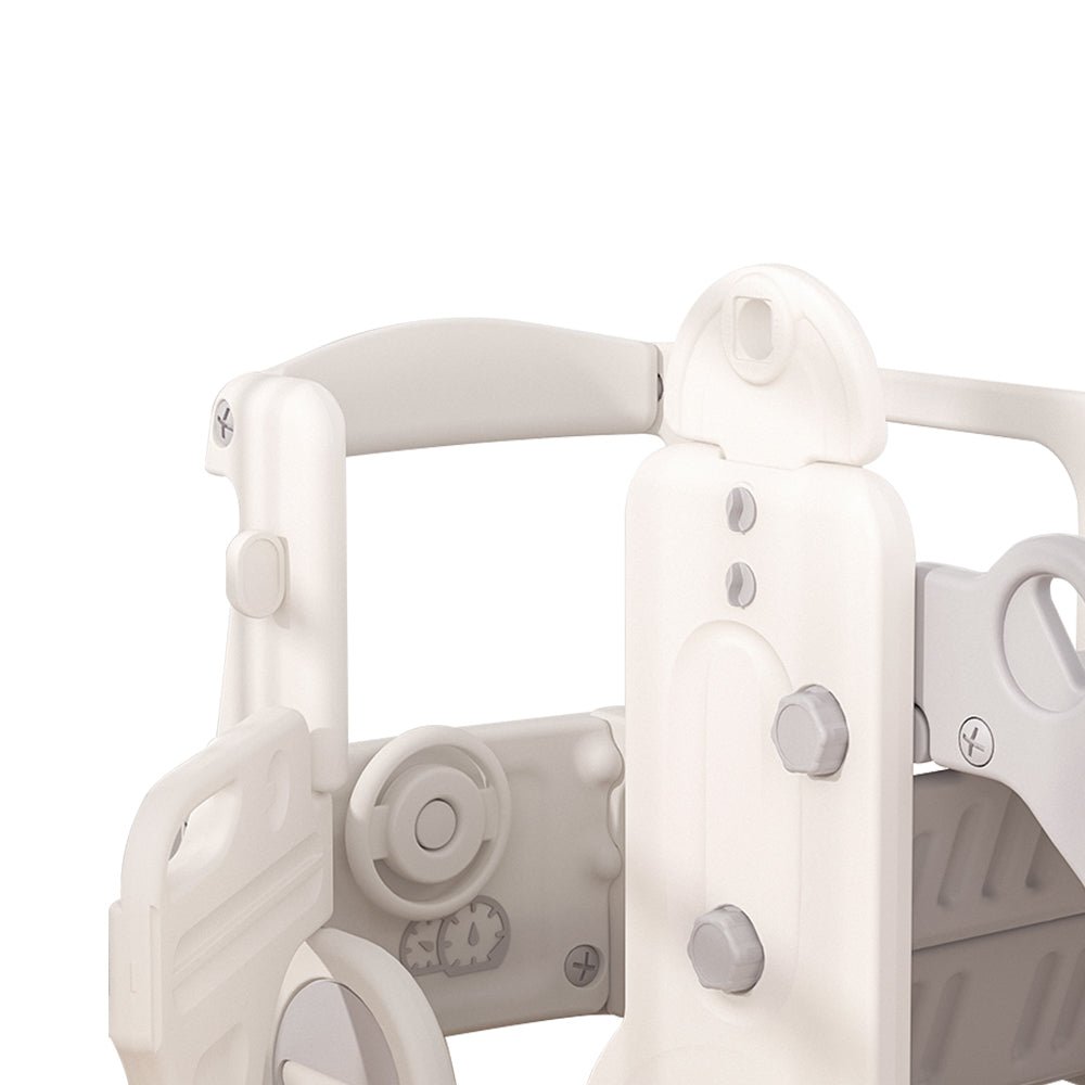 2 In 1 Indoor Kids Bus Toddlers Safety Climber Playset with Slide - House Comfort