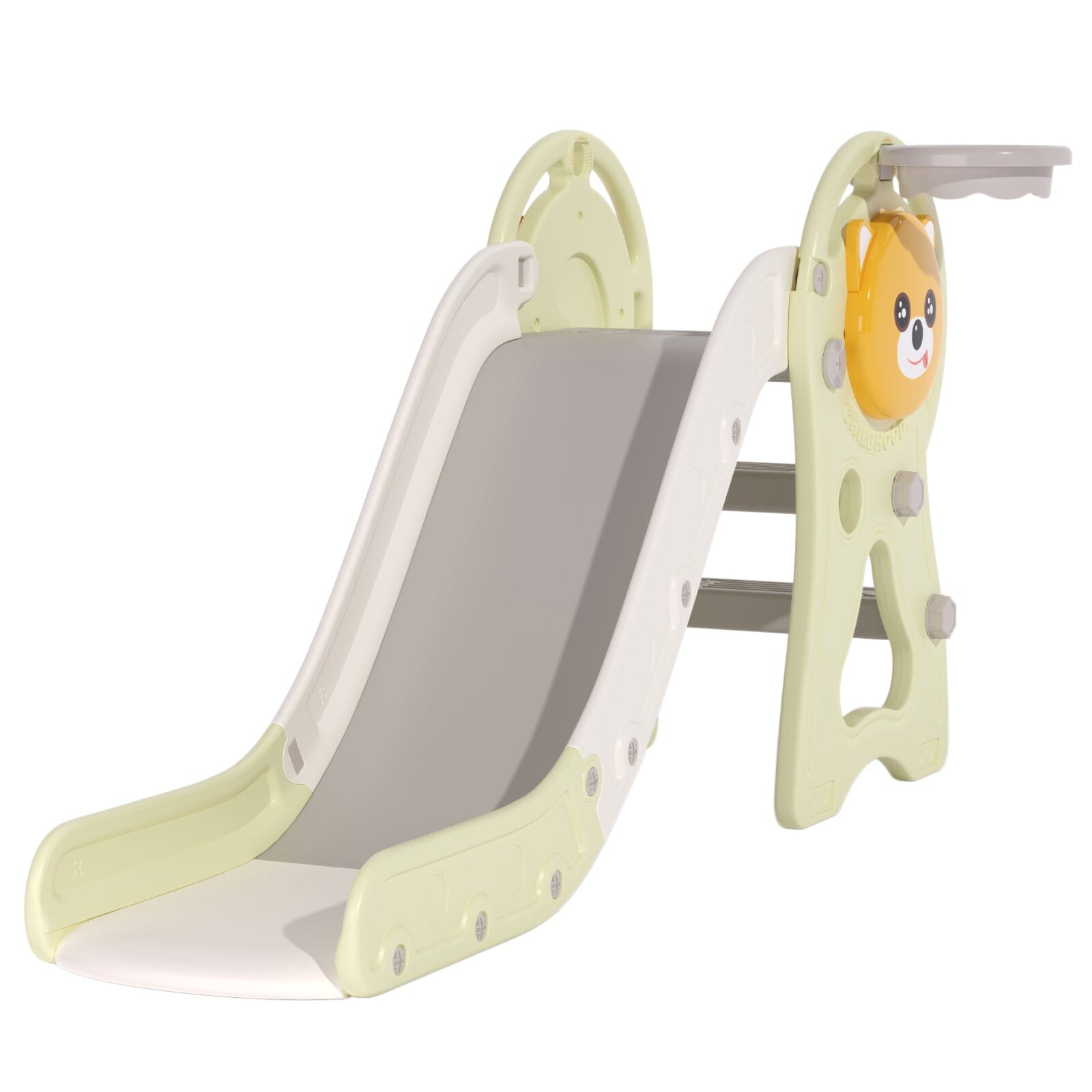 2 - in - 1 Sturdy Toddler Slide with Basketball Hoop for Indoor Outdoor - House Comfort
