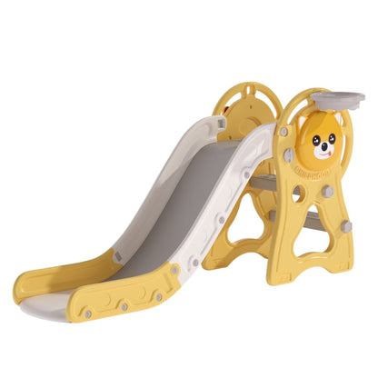 2 - in - 1 Sturdy Toddler Slide with Basketball Hoop for Indoor Outdoor - House Comfort