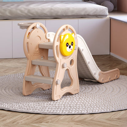 2 - in - 1 Sturdy Toddler Slide with Basketball Hoop for Indoor Outdoor - House Comfort