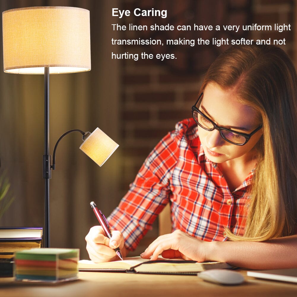 2 - Light Floor Standing Lamp with Adjustable Head - House Comfort