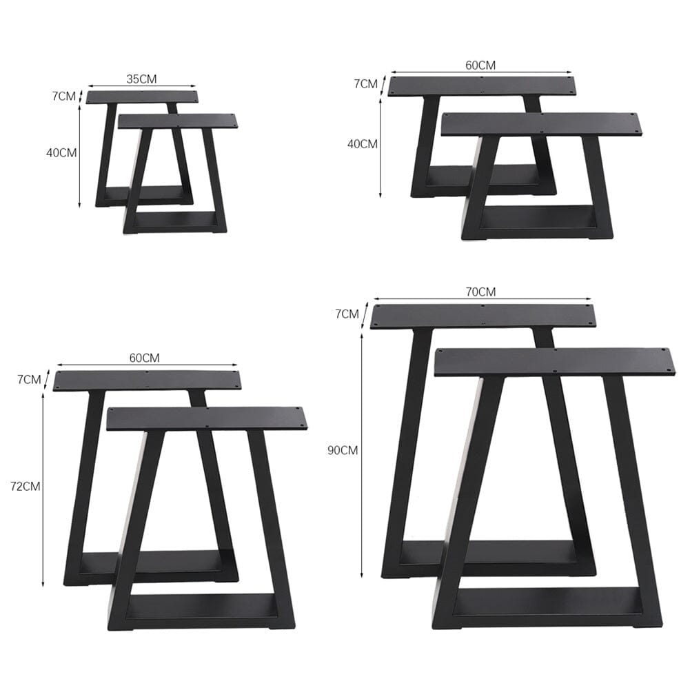 2 Pcs Industrial Metallic Table Legs for Home DIY - House Comfort