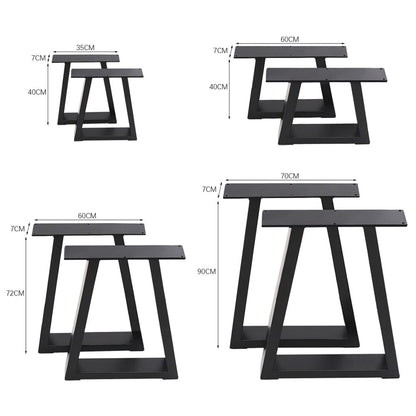 2 Pcs Industrial Metallic Table Legs for Home DIY - House Comfort