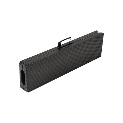 2 pcs Portable Outdoor Folding Chairs Rattan Plastic Black Dining Chairs - House Comfort