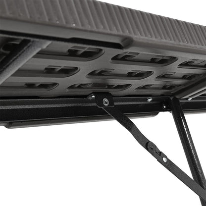 2 pcs Portable Outdoor Folding Chairs Rattan Plastic Black Dining Chairs - House Comfort