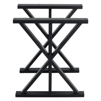 2 Pieces Black Metal Table Legs Heavy Duty Industrial Table Legs - House Comfort
