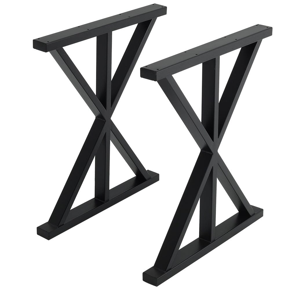 2 Pieces Black Metal Table Legs Heavy Duty Industrial Table Legs - House Comfort