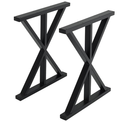 2 Pieces Black Metal Table Legs Heavy Duty Industrial Table Legs - House Comfort