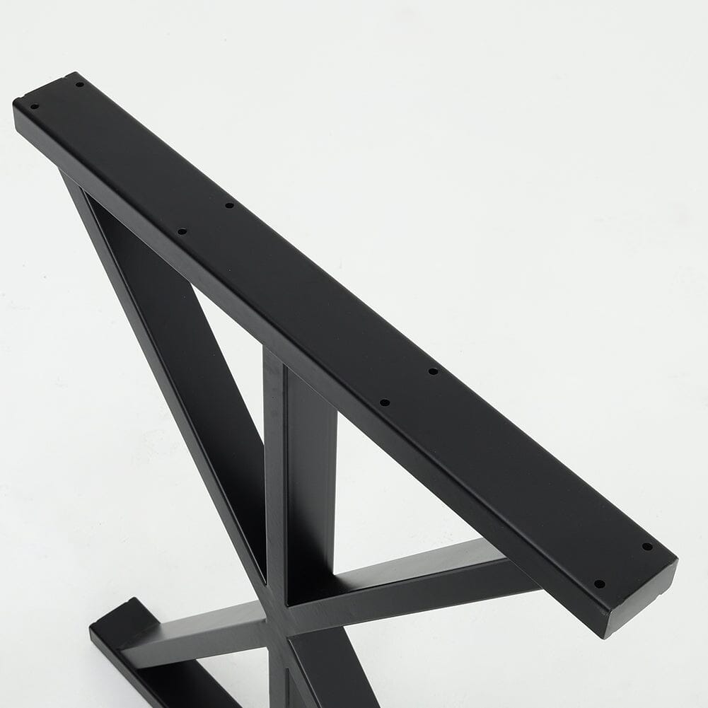 2 Pieces Black Metal Table Legs Heavy Duty Industrial Table Legs - House Comfort