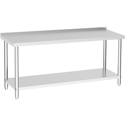 2 Tiers Commercial Kitchen Prep Table Stainless Steel Work Table - House Comfort